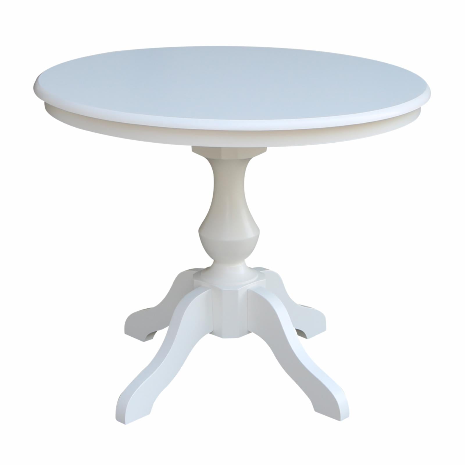 36" Round Top Pedestal Dining Table - White