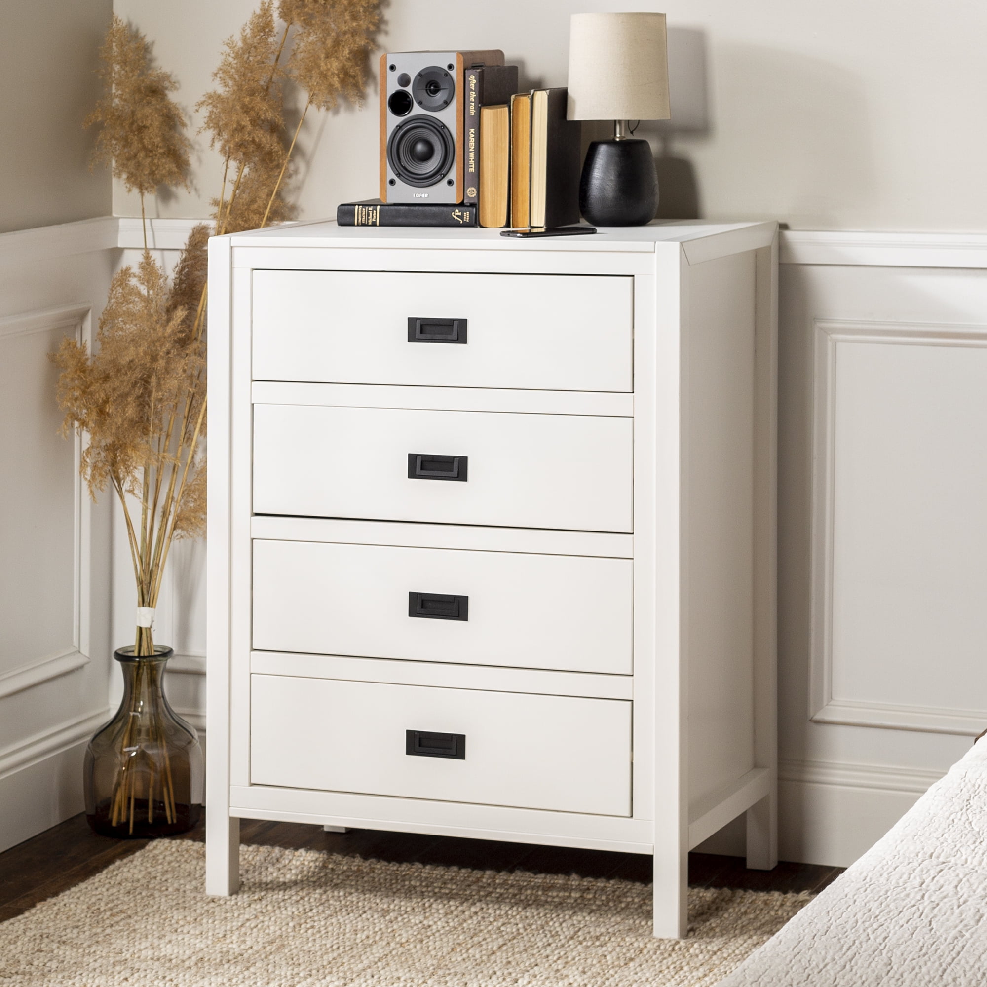 Annabelle Four Drawer Solid Wood White Dresser by Chateau Lyon